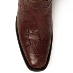 Men's Cognac Alligator Belly Cowboy Boots: Ferrini Stallion Handcrafted French Toe Dress Boots