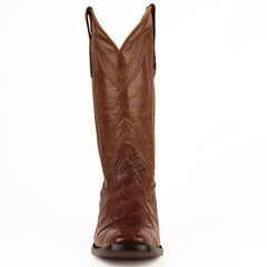 Men's Cognac Alligator Belly Cowboy Boots: Ferrini Stallion Handcrafted French Toe Dress Boots