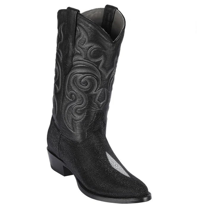 Men's Black Stingray Cowboy Boots: Genuine Leather Western Dress Boots