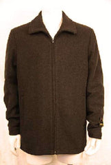 Men's Charcoal Zipper Collar Jacket - Stylish Overcoat