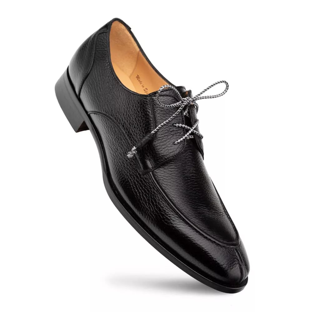 Mezlan Men's Fratello Black Leather Dress Shoes - Split Toe Lace Up Oxfords