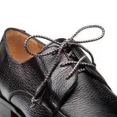 Mezlan Men's Fratello Black Leather Dress Shoes - Split Toe Lace Up Oxfords