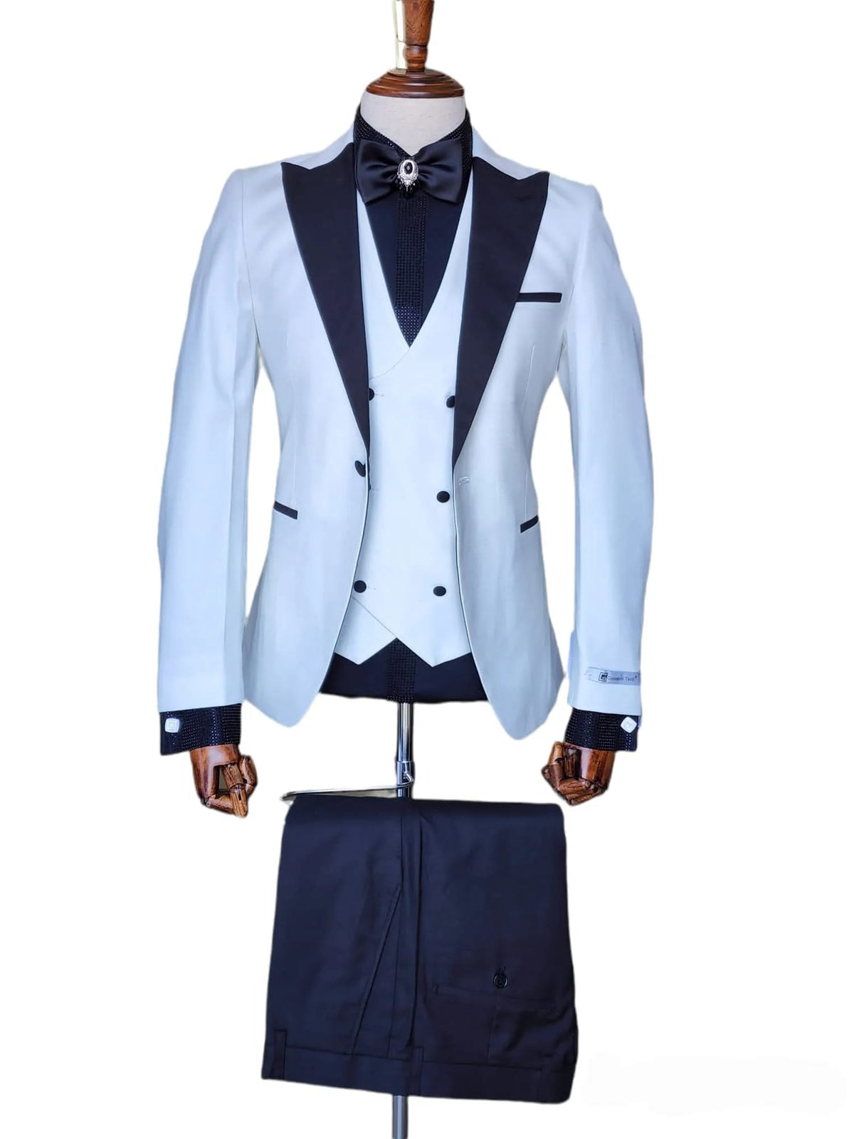 Slim Fit Ivory Wedding Tuxedo for Groom - Cream/Off-White Suit