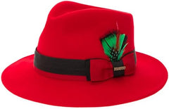 Crushable Wool Fedora Hat for Men & Women - Two Tone Red Australian Wool Travel Hat