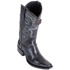 Men's Black Lizard Print Cowboy Boots - Los Altos Dress Western Boots