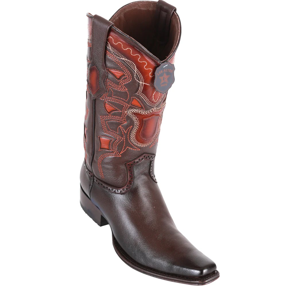 Men's Faded Brown Cowboy Boots - Los Altos Dress Western Boots - European Toe