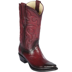 Men's Burgundy Lizard Print Cowboy Boots - Los Altos Dress Western Boots