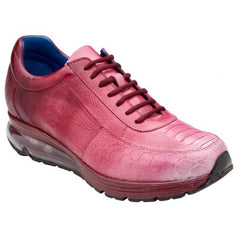 Pink Ostrich Leg Sneakers - Genuine Leather Belvedere George Multi Designer Shoes