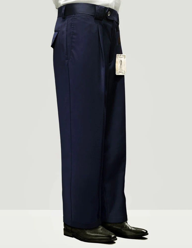 Navy Wide Leg Pants | High-Waisted Palazzo Trousers | Statement Solid Color