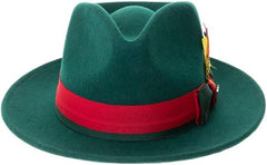 Crushable Wool Fedora Hat - Men's Two Tone Green Australian Wool Travel Hat