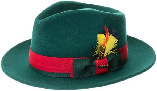 Crushable Wool Fedora Hat - Men's Two Tone Green Australian Wool Travel Hat