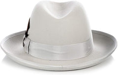 Men's Light Grey Homburg Hat - Premium Godfather Style Fedora