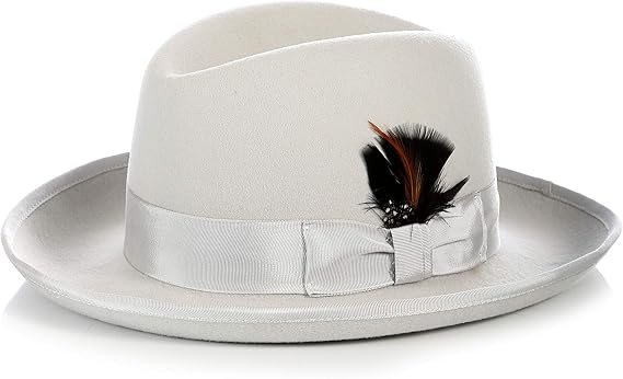 Men's Light Grey Homburg Hat - Premium Godfather Style Fedora