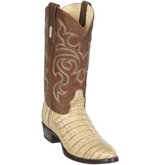 Men's Honey Caiman Belly Cowboy Boots: Genuine Leather R-Toe Western Dress Boots