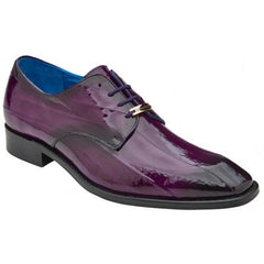 Genuine Eel Skin Loafers - Men's Purple Belvedere Italo Antique Dress Shoes