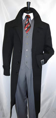 Men's Black Diamond Quilted Duster Coat