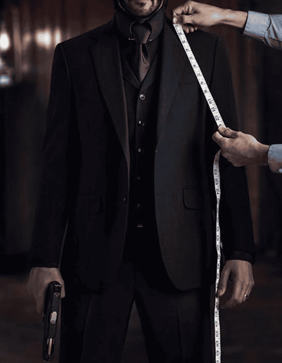 John Wick Costume for Men: Black Vested Suit (Official)