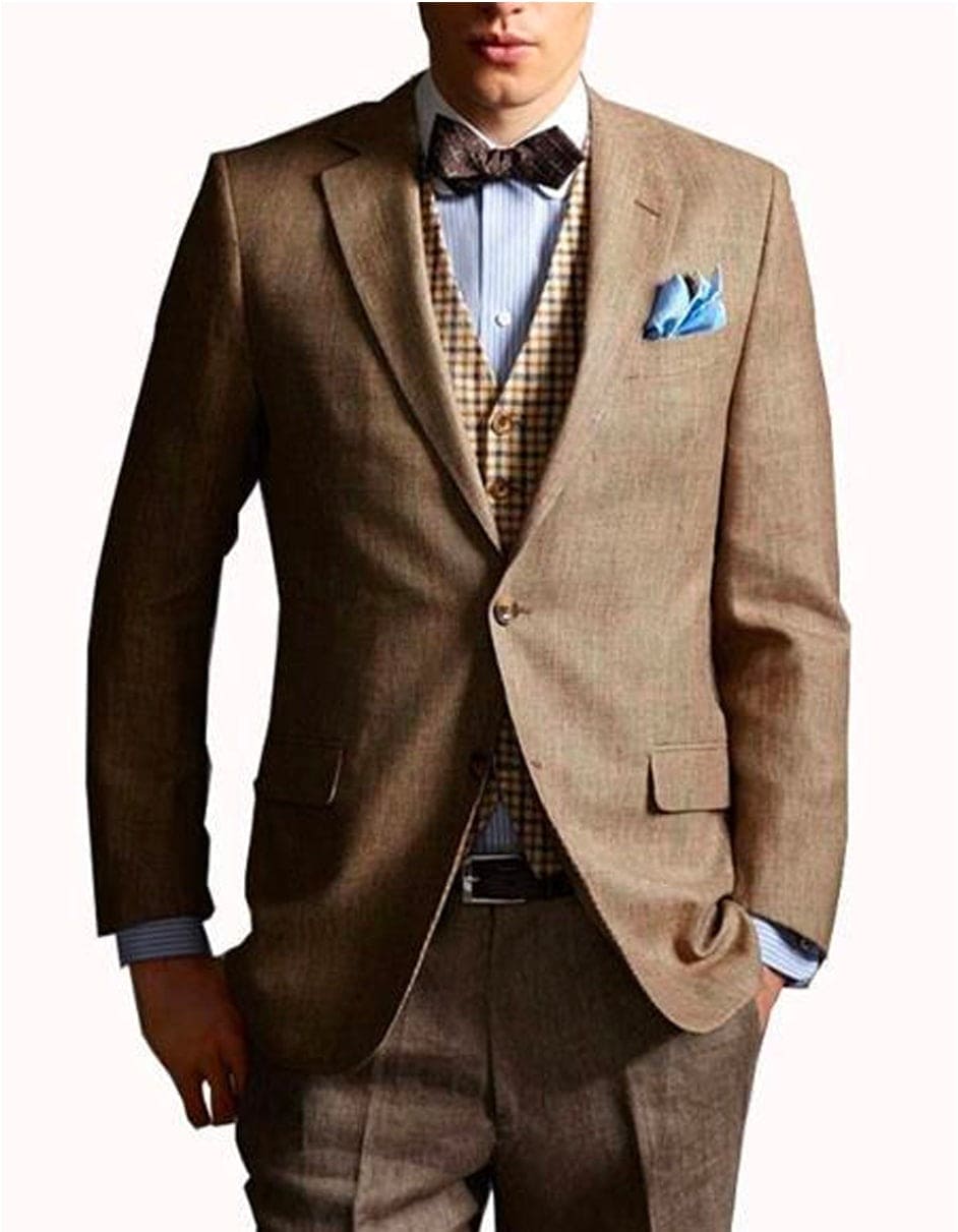 1920s Men's Taupe Gatsby Suit - Leonardo DiCaprio Style