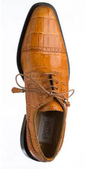 Alligator Mens Shoes Ferrini Light Cognac Color Cap Toe