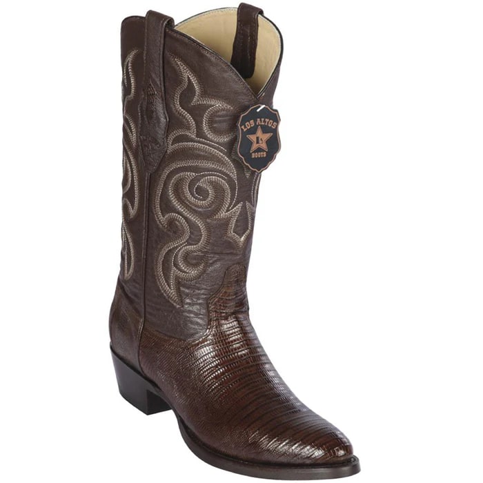 Men's Brown Lizard Teju Cowboy Boots: Genuine Leather Western Dress Boots by Los Altos