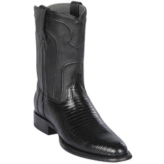 Men's Black Lizard Print Cowboy Boots - Los Altos Roper Western Dress Boots