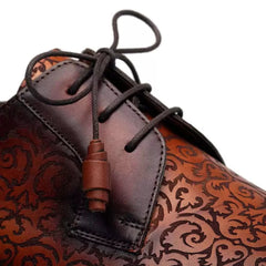 Mezlan Lontani Men's Cognac Brogue Derby Leather Dress Shoes