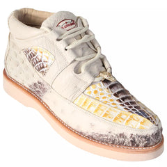 Genuine Caiman & Ostrich Leather Men's Casual Sneakers - Los Altos Exotic Skin Shoes