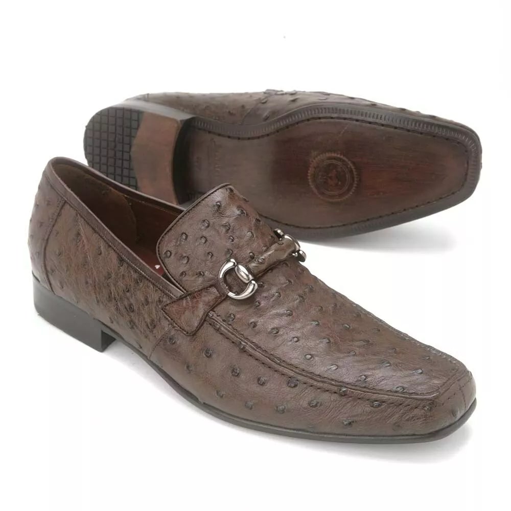 Men's Genuine Ostrich Leather Slip-On Loafers - Los Altos