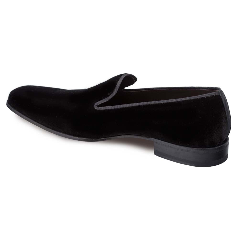 Mezlan Men's Black Velvet Loafers - Luxury Slip-On Dress Shoes