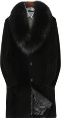 Men's Black Faux Fur Coat - Long, Luxurious & Warm Winter Jacket