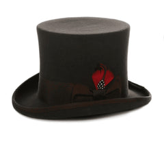 Brown Men's Dress Top Hat: Wool Felt Formal Tophat