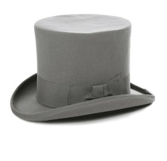 Men's Grey Wool Felt Top Hat - Formal Dress Hat