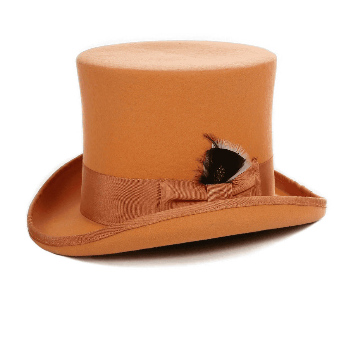 Orange Men's Formal Top Hat - Derby Wedding Dress Hat