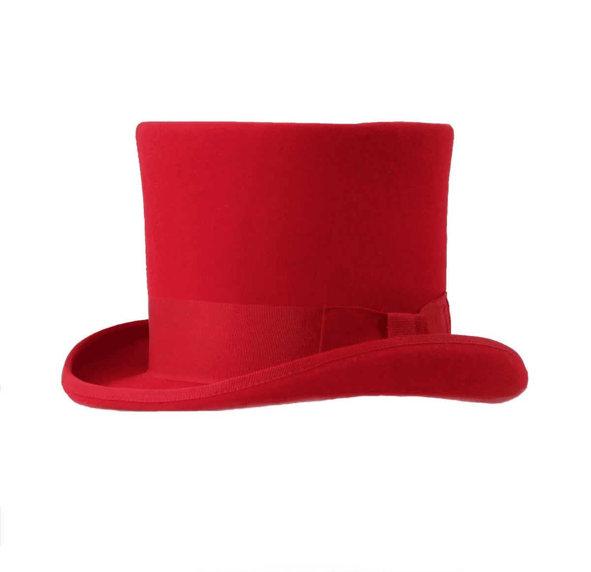 Red Men's Formal Top Hat - Wool Felt Dress Hat for Weddings, Proms & Special Occasions