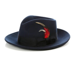 Men's Navy Fedora Hat - Classic Gangster Style