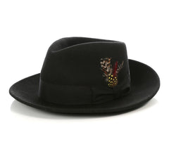 Black Fedora Hat for Men - Classic Gangster Style