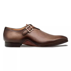 Mezlan Men's Taupe Leather Monk Strap Dress Shoes