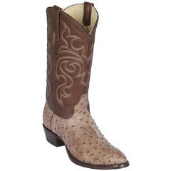 Men's Moka Ostrich Dress Cowboy Boots: Affordable Los Altos R-Toe Western Boots