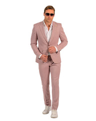 Slim Fit Mauve Men's Wedding Suit - Blush Pink Groom Suit