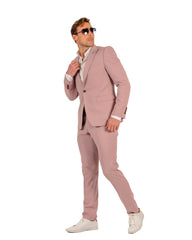 Slim Fit Mauve Men's Wedding Suit - Blush Pink Groom Suit