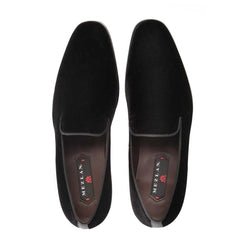 Mezlan Men's Black Velvet Loafers - Luxury Slip-On Dress Shoes