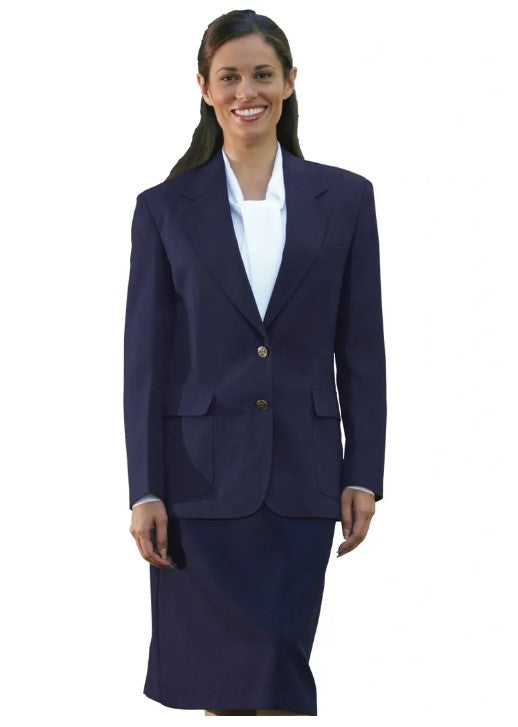 Women's Navy Blazer Jacket - Classic Professional Office Wear by Neil Allyn