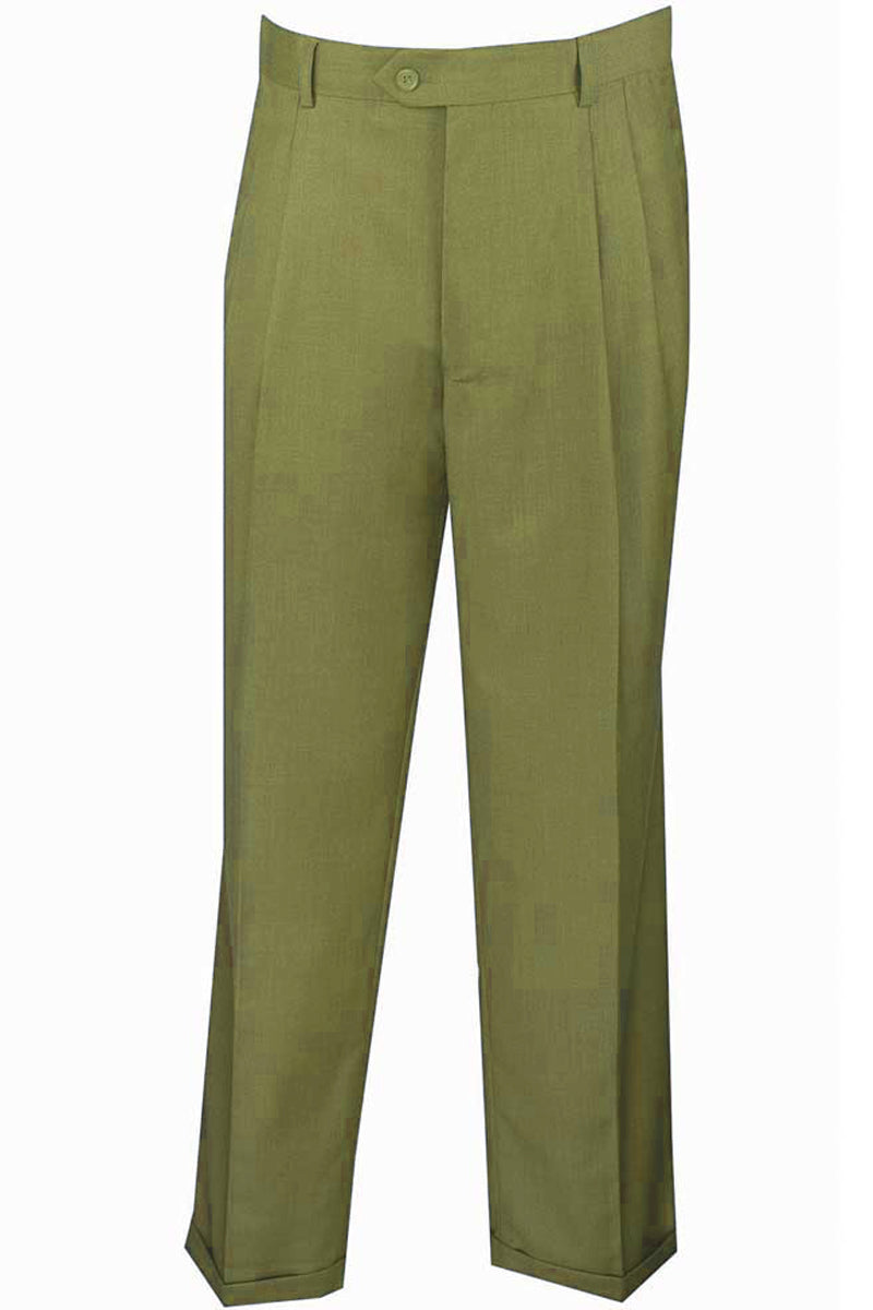 Men's Khaki Dress Pants: Classic Fit, Pleated Front