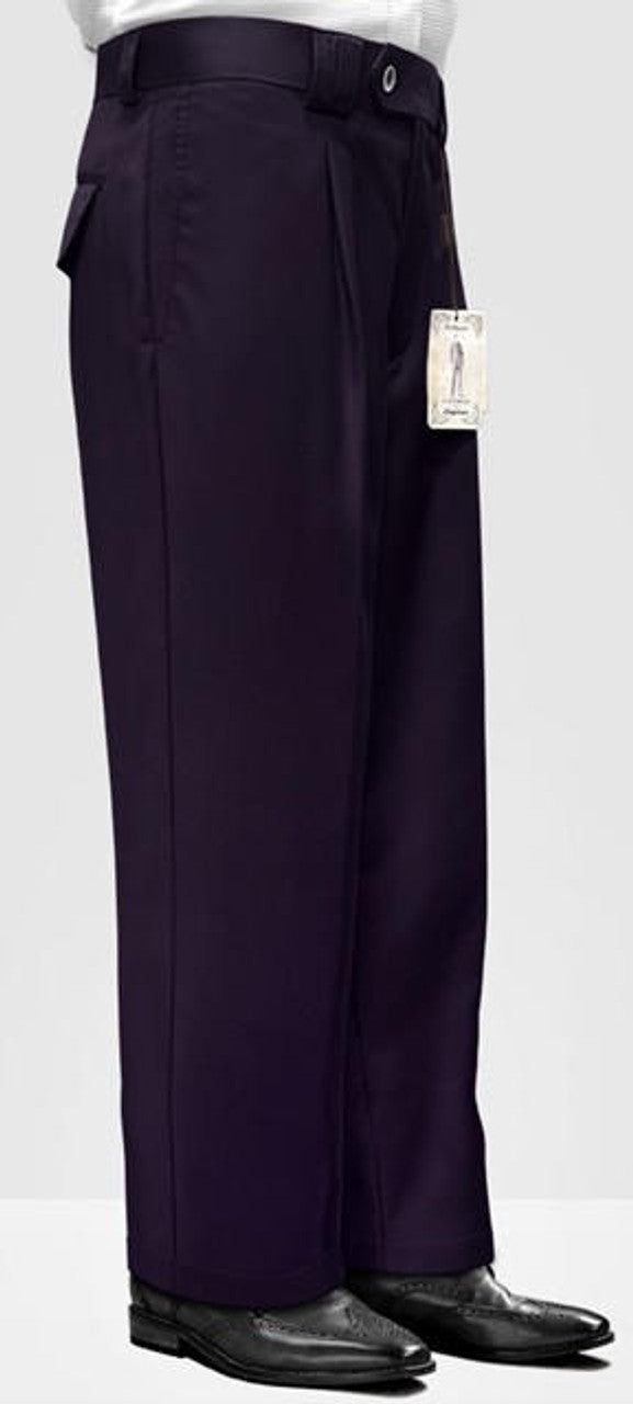 Men's Purple Wide Leg Wool Pants