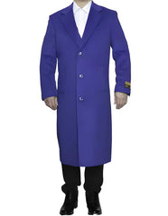 Women's Royal Blue Wool Coat | Full Length Winter Dress Coat | Ankle Length Overcoat