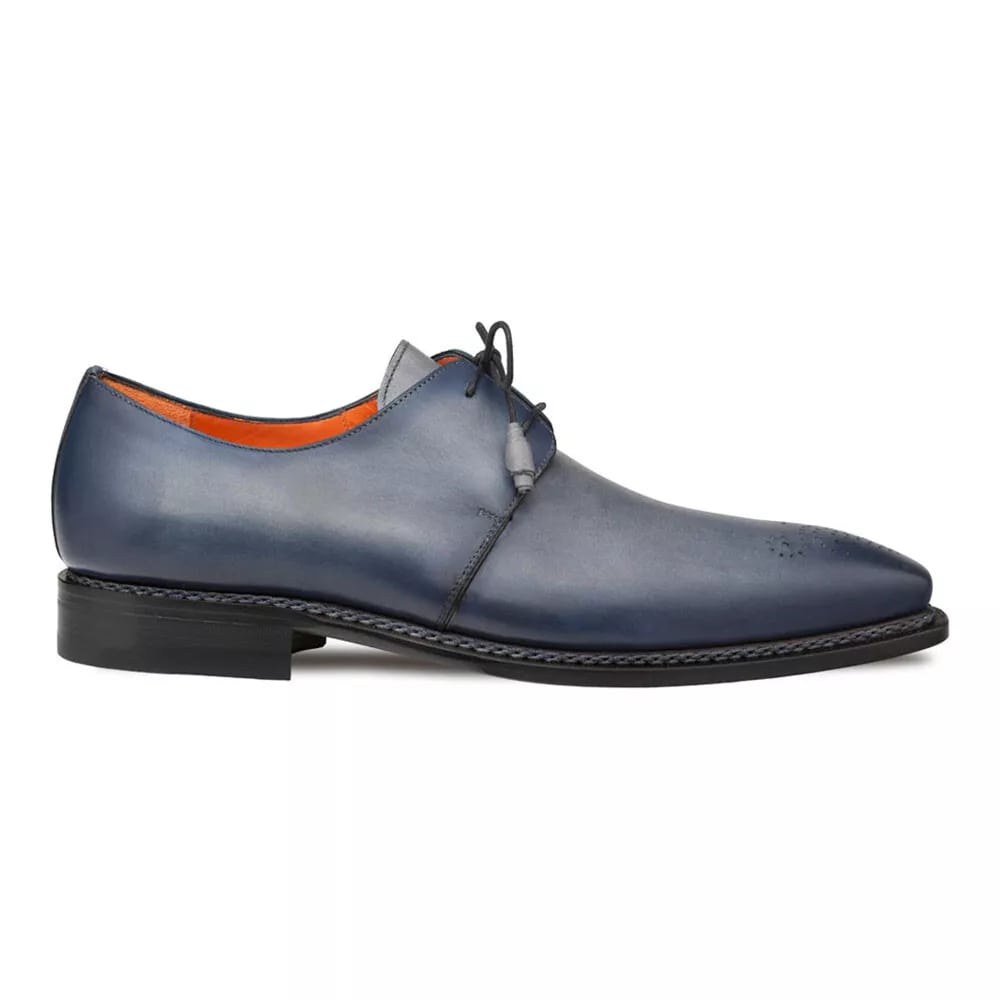 Mezlan Principe Men's Leather Derby Shoes: Grey/Rust Patina Dress Shoes