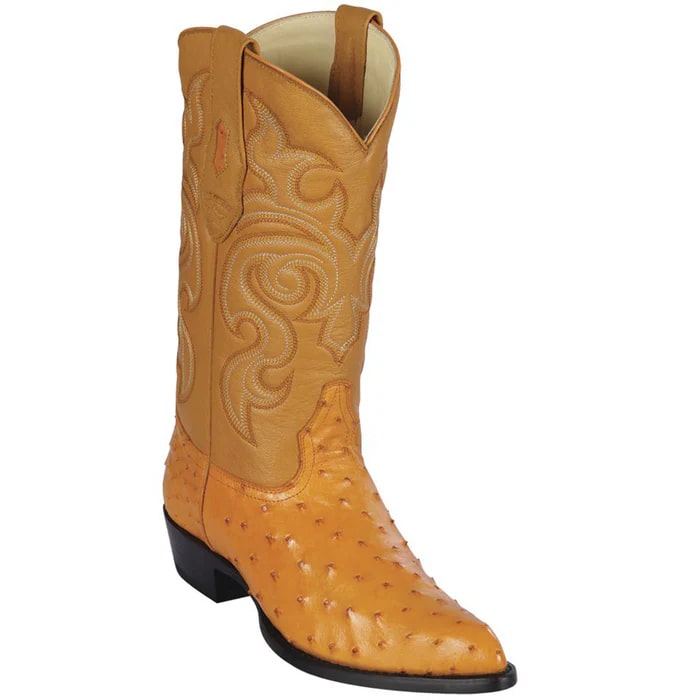 Men's Buttercup Ostrich Leather Cowboy Boots - Los Altos Dress Western Boots