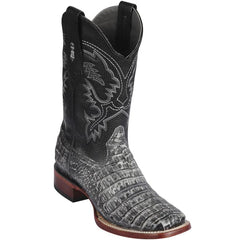 Men's Rustic Black Square Toe Cowboy Boots - Los Altos Sahara Western Dress Boots