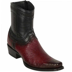 Men's Burgundy Ostrich Cowboy Boots - Los Altos Dress Western Boots