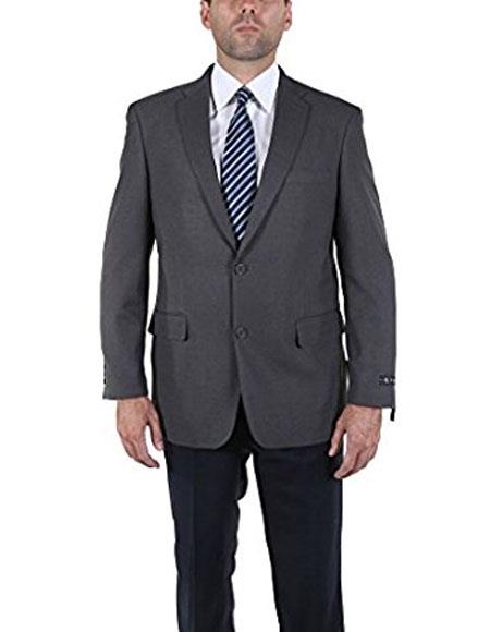 Men's Gray Blazer Jacket - Classic Fit Two Button Suit Separate